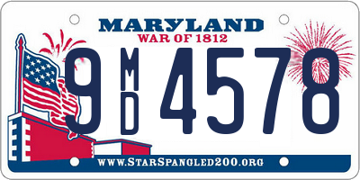 MD license plate 9MD4578