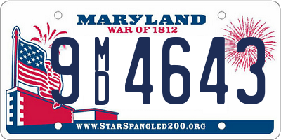 MD license plate 9MD4643