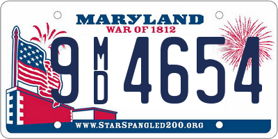 MD license plate 9MD4654