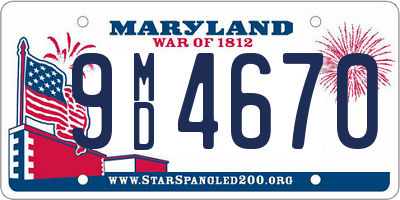 MD license plate 9MD4670
