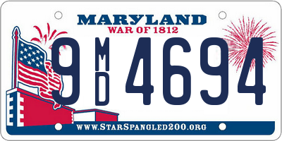 MD license plate 9MD4694