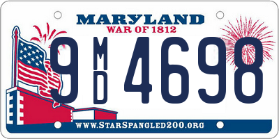 MD license plate 9MD4698