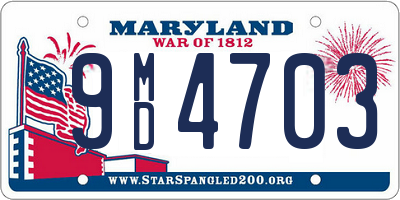 MD license plate 9MD4703