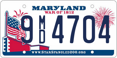 MD license plate 9MD4704