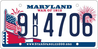 MD license plate 9MD4706