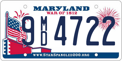 MD license plate 9MD4722