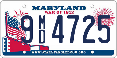 MD license plate 9MD4725