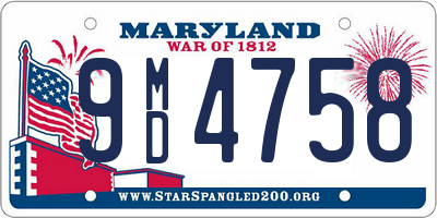 MD license plate 9MD4758