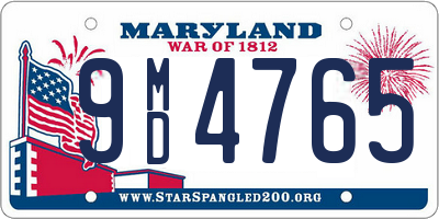 MD license plate 9MD4765