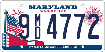 MD license plate 9MD4772