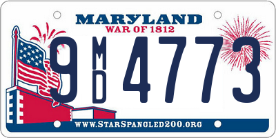 MD license plate 9MD4773