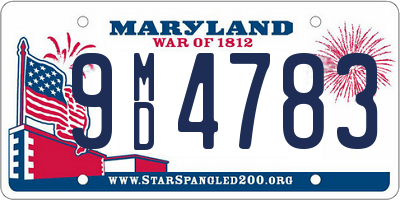 MD license plate 9MD4783