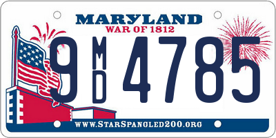 MD license plate 9MD4785