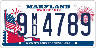 MD license plate 9MD4789