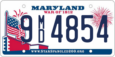 MD license plate 9MD4854