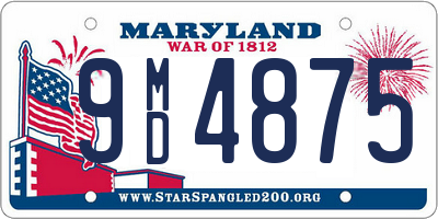 MD license plate 9MD4875