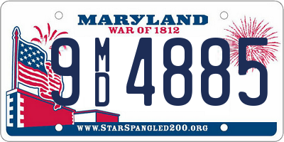 MD license plate 9MD4885