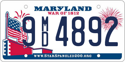 MD license plate 9MD4892