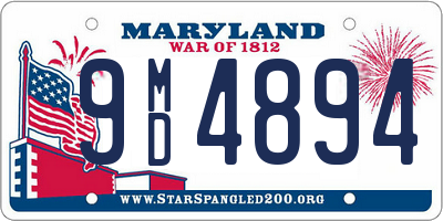 MD license plate 9MD4894