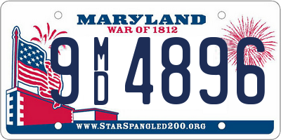 MD license plate 9MD4896