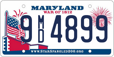 MD license plate 9MD4899