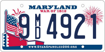 MD license plate 9MD4921