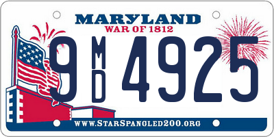 MD license plate 9MD4925