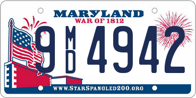 MD license plate 9MD4942