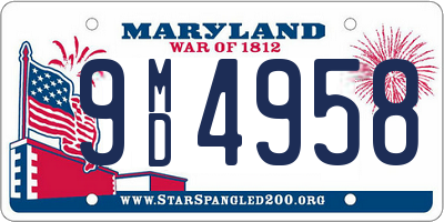 MD license plate 9MD4958
