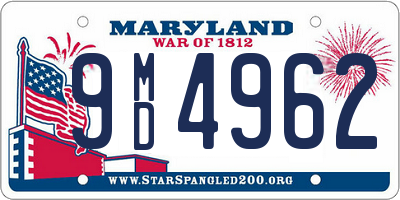 MD license plate 9MD4962