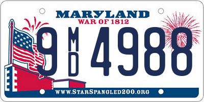 MD license plate 9MD4988