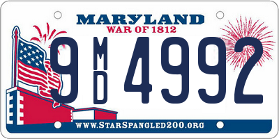 MD license plate 9MD4992