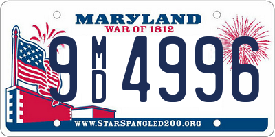 MD license plate 9MD4996