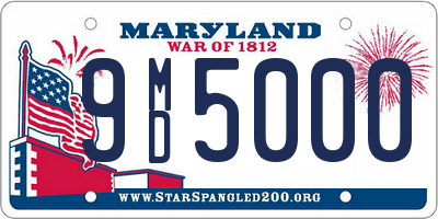 MD license plate 9MD5000