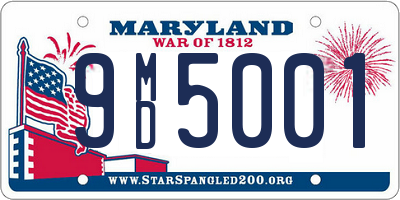 MD license plate 9MD5001