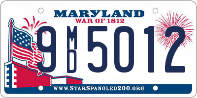 MD license plate 9MD5012