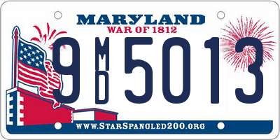 MD license plate 9MD5013