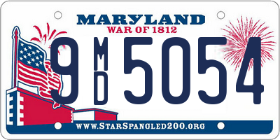 MD license plate 9MD5054