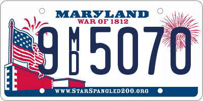 MD license plate 9MD5070