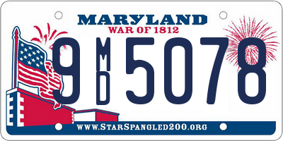 MD license plate 9MD5078