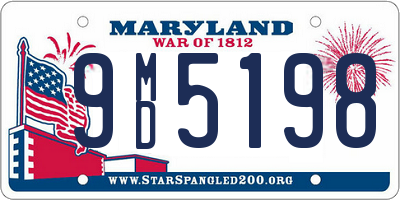 MD license plate 9MD5198