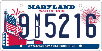 MD license plate 9MD5216