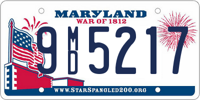 MD license plate 9MD5217