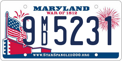 MD license plate 9MD5231