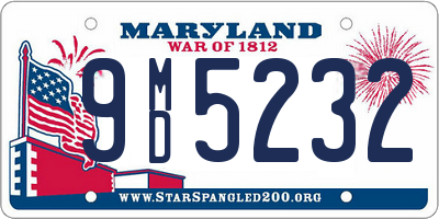 MD license plate 9MD5232