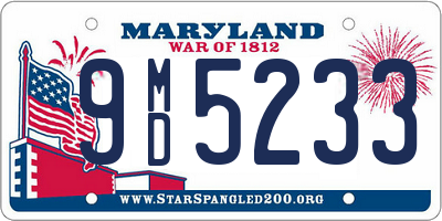 MD license plate 9MD5233