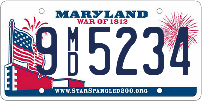 MD license plate 9MD5234