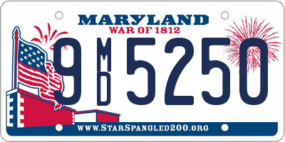 MD license plate 9MD5250