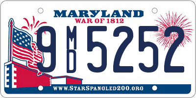 MD license plate 9MD5252