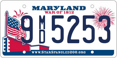 MD license plate 9MD5253